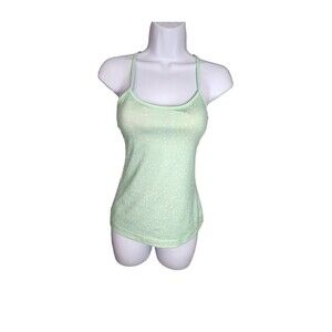 Lululemon Womens Size 4 Power Y Tank Mint Green Polka Dot Padded